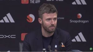 “Some hour after Manchester United vs Leeds united Game “Mikel Carrick”has just shock the world and  internet leaving the fans stunned following the 2-1 defeat at old trafford”